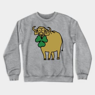 St Patricks Day Ox with Shamrock Crewneck Sweatshirt